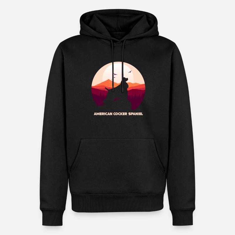 Cocker Spaniel américain - Sweat à capuche Premium bio Homme - noir