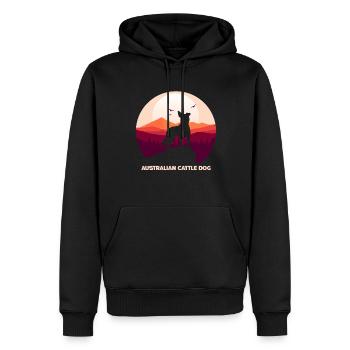 Bouvier australien - Sweat à capuche Premium bio Homme - noir - Devant - Nico (187cm)