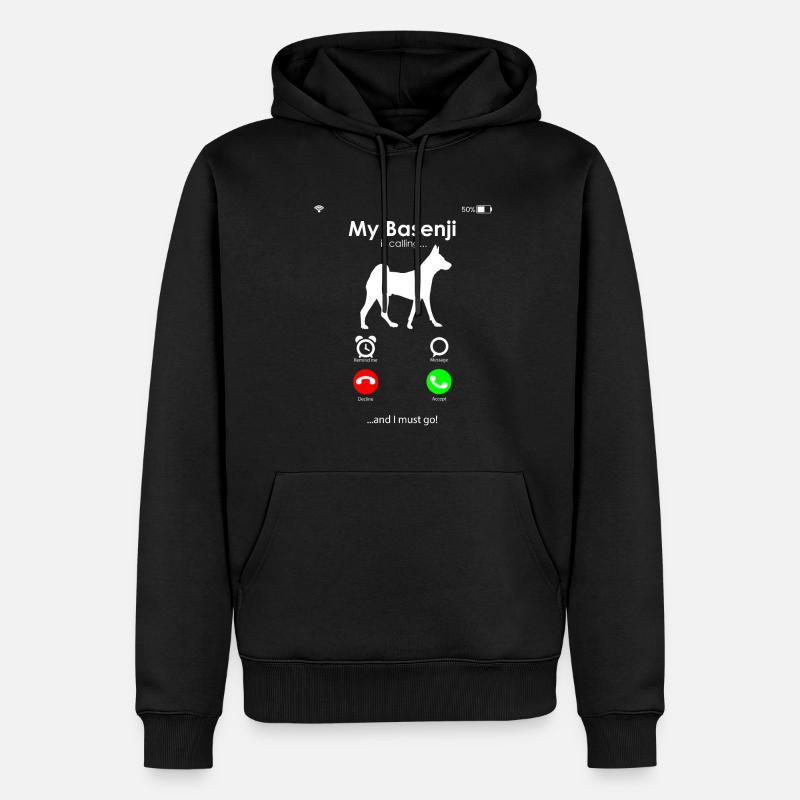Basenji - Sweat à capuche Premium bio Homme - noir