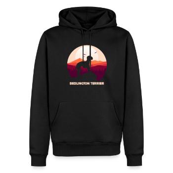 Bedlington Terrier - Sweat à capuche Premium bio Homme - noir - Devant - Nico (187cm)