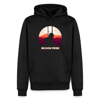 Bichon Frise - Sweat à capuche Premium bio Homme - noir - Devant - Nico (187cm)