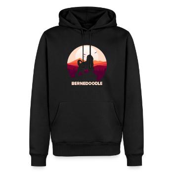 Bernedoodle Chien - Sweat à capuche Premium bio Homme - noir - Devant - Nico (187cm)