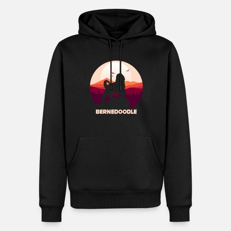 Bernedoodle Chien - Sweat à capuche Premium bio Homme - noir