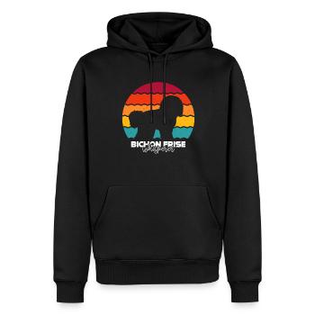 Bichon Frise - Sweat à capuche Premium bio Homme - noir - Devant - Nico (187cm)