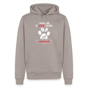 Black and Tan Coonhound - Men’s Premium Organic Hoodie - taupe - Front - Nico (187cm)