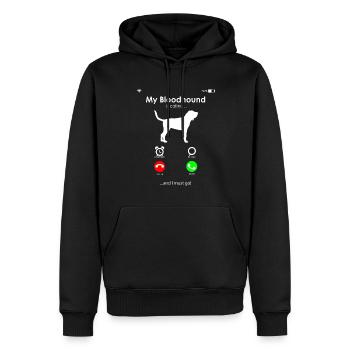 Bloodhound Hund - Männer Premium Bio Hoodie - Schwarz - Vorne - Nico (187cm)