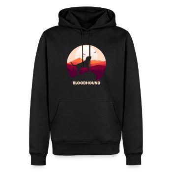 Bloodhound Hund - Männer Premium Bio Hoodie - Schwarz - Vorne - Nico (187cm)
