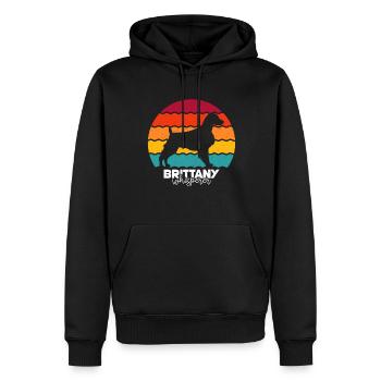 Brittany Spaniel Epagneul Breton Dog - Men’s Premium Organic Hoodie - black - Front - Nico (187cm)