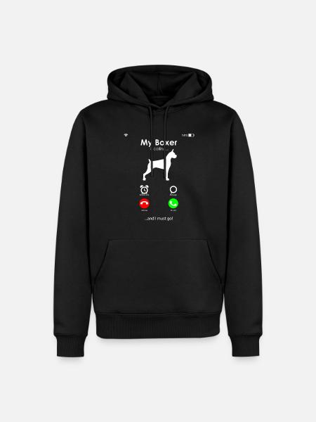 Boxer Dog - Men’s Premium Organic Hoodie - black