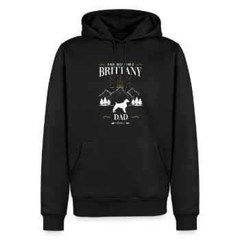 Brittany Spaniel Epagneul Breton Dog - Men’s Premium Organic Hoodie - black - Front - Nico (187cm)