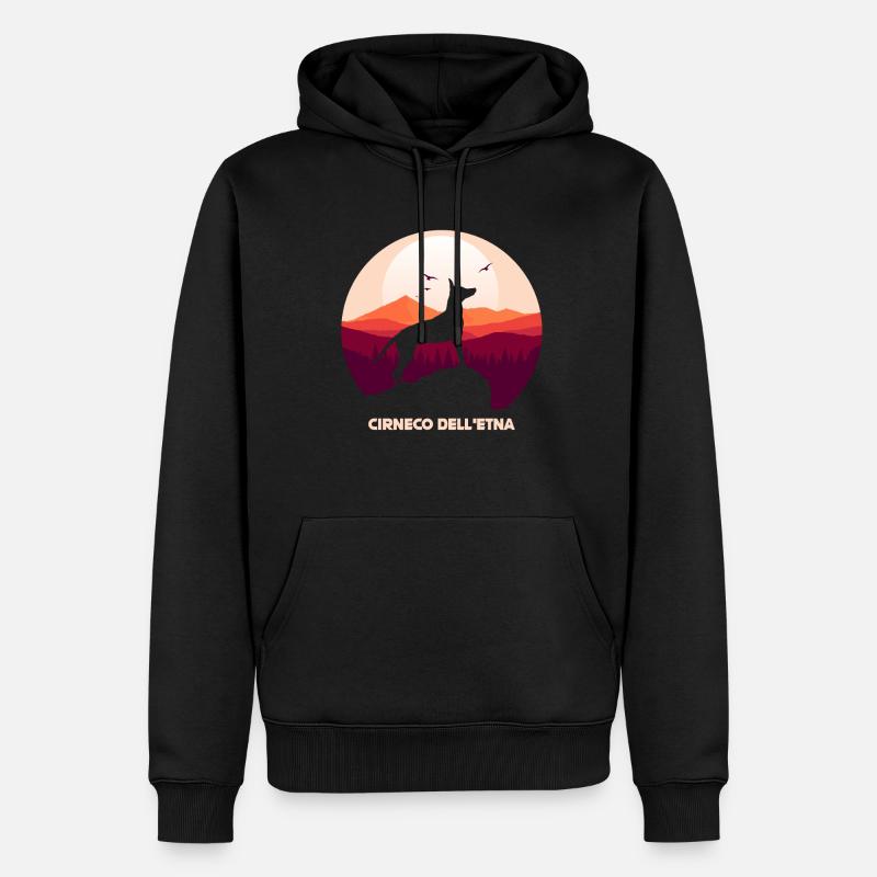 Cirneco dell Etna - Sweat à capuche Premium bio Homme - noir
