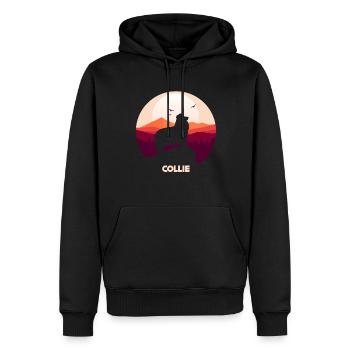 Collie - Männer Premium Bio Hoodie - Schwarz - Vorne - Nico (187cm)