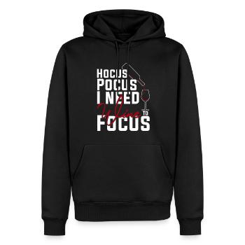 Hokuspokus Ich brauche Wein zur Konzentration - Männer Premium Bio Hoodie - Schwarz - Vorne - Nico (187cm)