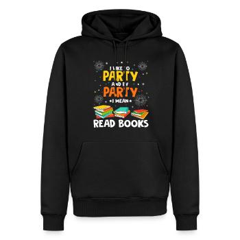 Ich mag es zu feiern und mit feiern meine ich Büch - Männer Premium Bio Hoodie - Schwarz - Vorne - Nico (187cm)