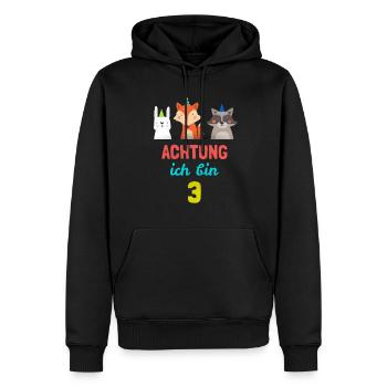 Tiere T-Shirt 3. Geburtstag Jungen 3 Jahre Shirt K - Männer Premium Bio Hoodie - Schwarz - Vorne - Nico (187cm)