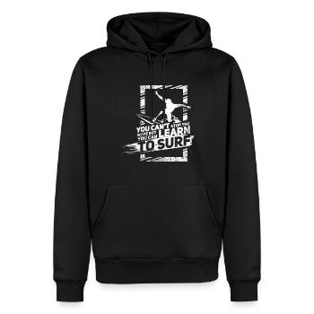 Cadeau de surf rétro vintage pour les surfeurs - Sweat à capuche Premium bio Homme - noir - Devant - Nico (187cm)