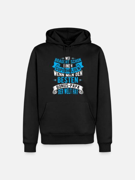 Bonus Papa - Männer Premium Bio Hoodie - Schwarz