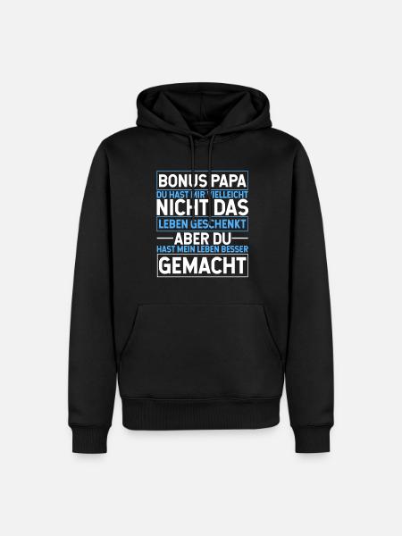 Bonus Papa - Männer Premium Bio Hoodie - Schwarz