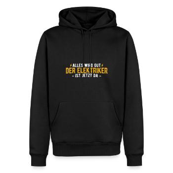 Elektriker Elektrik - Männer Premium Bio Hoodie - Schwarz - Vorne - Nico (187cm)