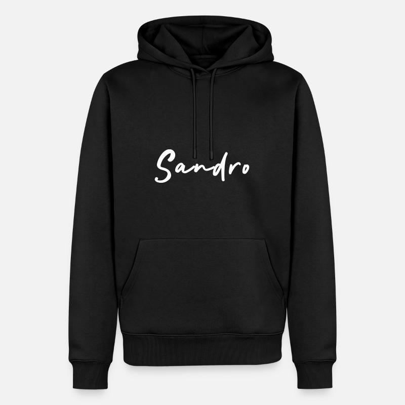 Sandro - Sweat à capuche Premium bio Homme - noir