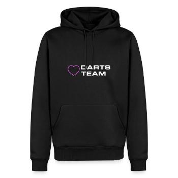 Cœur de l’équipe de fléchettes - Sweat à capuche Premium bio Homme - noir - Devant - Nico (187cm)