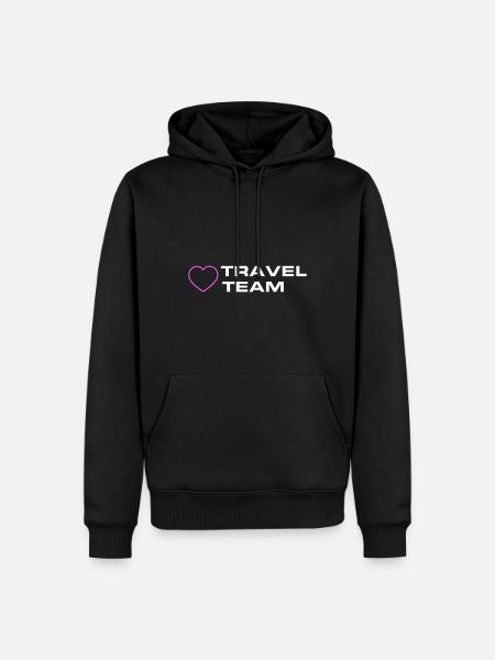 Travel Team Heart - Men’s Premium Organic Hoodie - black