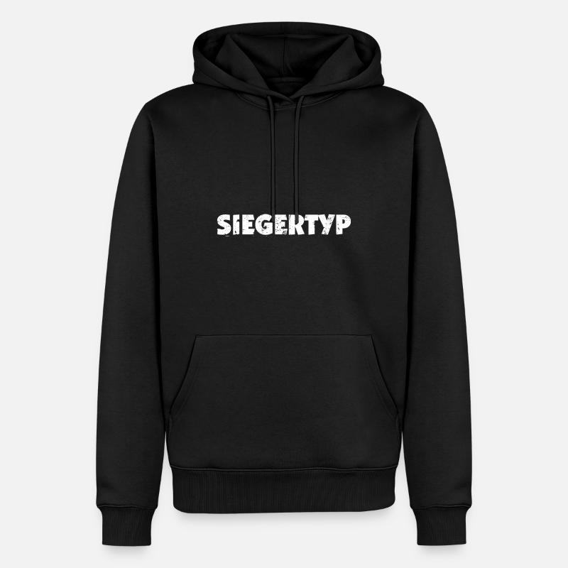 Siegertyp - Männer Premium Bio Hoodie - Schwarz