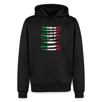 Italy Italien Italia Flagge Geschenk - Männer Premium Bio Hoodie - Schwarz - Vorne - Nico (187cm)
