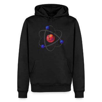 Atome de proton - Sweat à capuche Premium bio Homme - noir - Devant - Nico (187cm)
