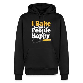 Cuire - Sweat à capuche Premium bio Homme - noir - Devant - Nico (187cm)
