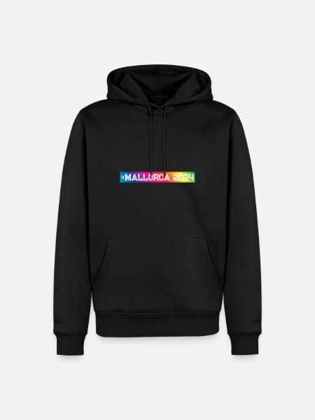 Mallorca 2024 Bunt - Männer Premium Bio Hoodie - Schwarz