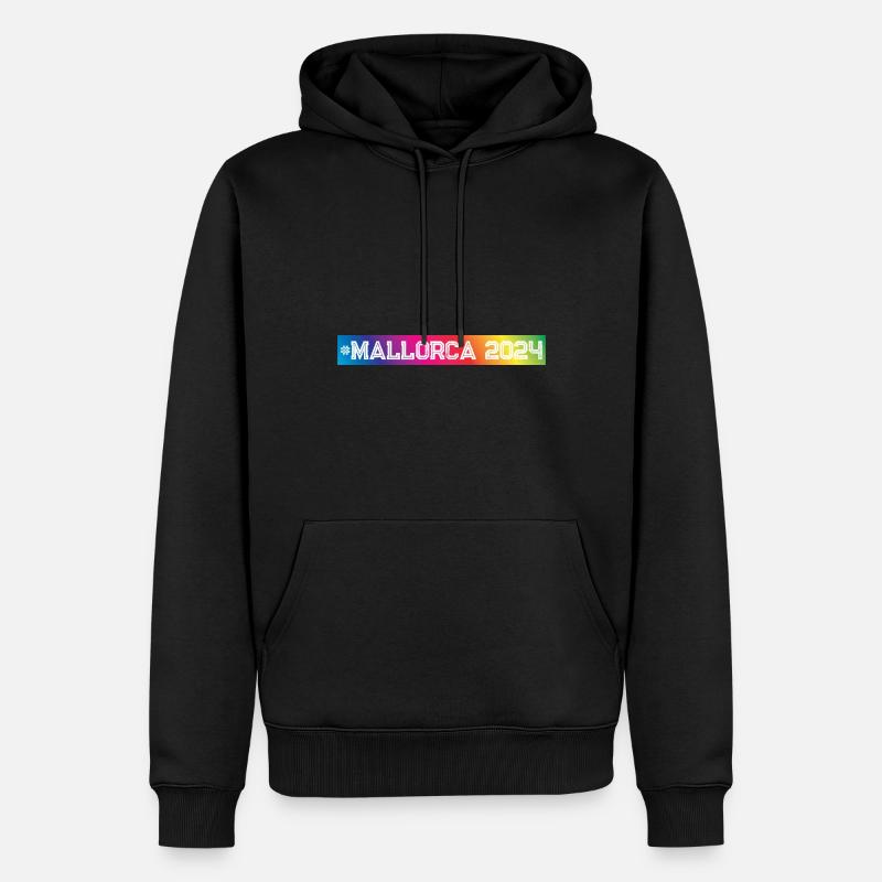 Mallorca 2024 Bunt - Männer Premium Bio Hoodie - Schwarz