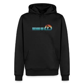 Vintage Bagger Retro Sonnenuntergang Geschenk - Männer Premium Bio Hoodie - Schwarz - Vorne - Nico (187cm)