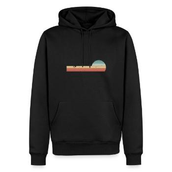 Rétro Horizontal Vintage Sunset - Sweat à capuche Premium bio Homme - noir - Devant - Nico (187cm)