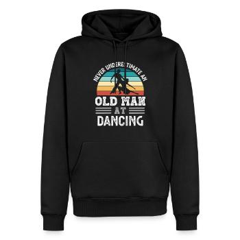 Old Man at Dancing Fathers Day Funny Gift - Men’s Premium Organic Hoodie - black - Front - Nico (187cm)