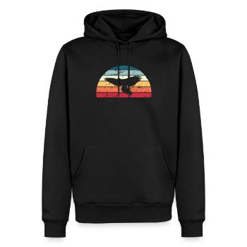 Retro Falknerei Sonnenuntergang Vintage Vogel Sonnenaufgang - Männer Premium Bio Hoodie - Schwarz - Vorne - Nico (187cm)