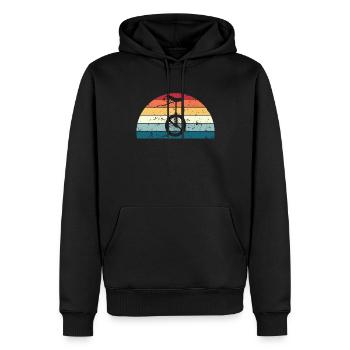 Rétro Monocyclisme Sunset Vintage Monocycle Lever de Soleil - Sweat à capuche Premium bio Homme - noir - Devant - Nico (187cm)