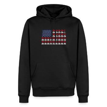 caravane Camping 4 juillet American Flag Gift - Sweat à capuche Premium bio Homme - noir - Devant - Nico (187cm)