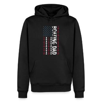 4. Juli Boating Dad American Flag Sailor - Männer Premium Bio Hoodie - Schwarz - Vorne - Nico (187cm)