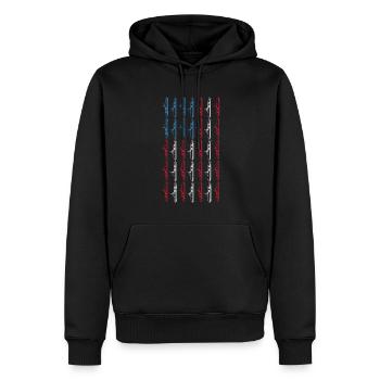 Sous-marin drapeau américain 4 juillet Navigation de plaisance - Sweat à capuche Premium bio Homme - noir - Devant - Nico (187cm)