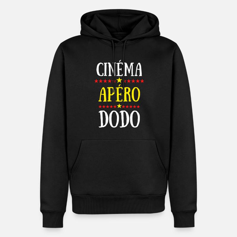 cinéma apéro dodo - Sweat à capuche Premium bio Homme - noir