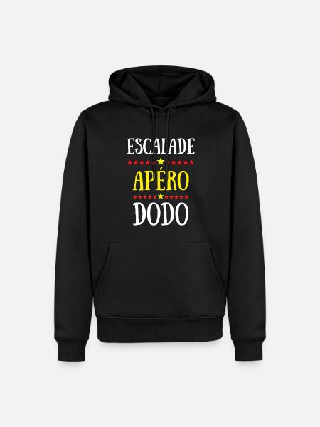 Escalade apéro dodo - Sweat à capuche Premium bio Homme - noir