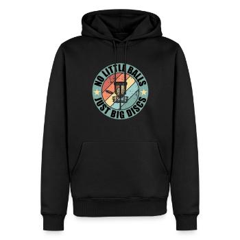 Lustiges Retro Disc Golf Vintage Design - Männer Premium Bio Hoodie - Schwarz - Vorne - Nico (187cm)