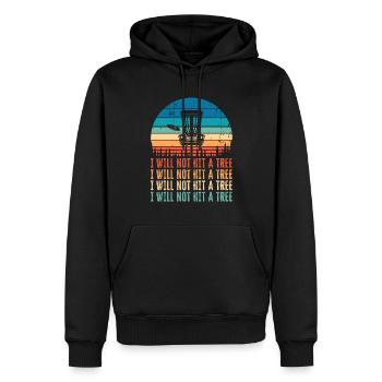 Lustige Disc Golf Baum Geschenk Distressed Vintage - Männer Premium Bio Hoodie - Schwarz - Vorne - Nico (187cm)