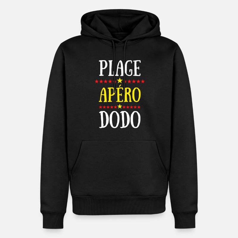 plage apéro dodo - Sweat à capuche Premium bio Homme - noir