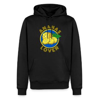 ANANAS LOVER plage vacances à la mer été - Sweat à capuche Premium bio Homme - noir - Devant - Nico (187cm)