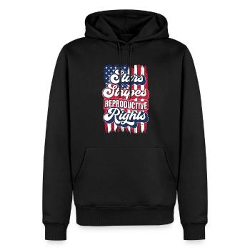 Stars Stripes Droits reproductifs 4 juillet États-Unis - Sweat à capuche Premium bio Homme - noir - Devant - Nico (187cm)