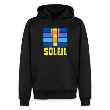soleil crème solaire été bronzé - Sweat à capuche Premium bio Homme - noir - Devant - Nico (187cm)