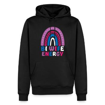 Bi Wife Energie Gay Pride Lesbisch LGBT Regenbogen - Männer Premium Bio Hoodie - Schwarz - Vorne - Nico (187cm)