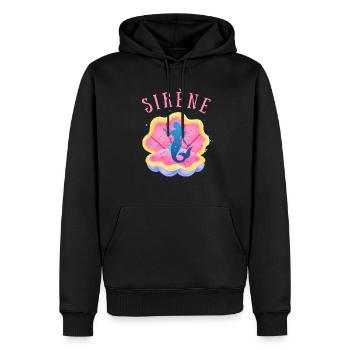 sirène coquillage perle - Sweat à capuche Premium bio Homme - noir - Devant - Nico (187cm)